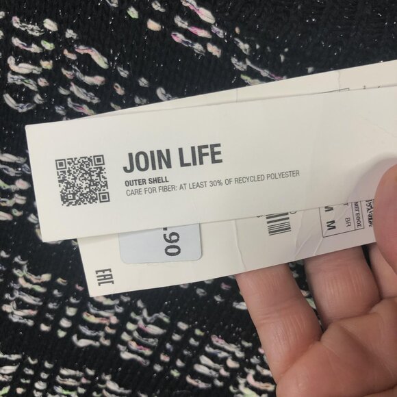 Zara Sweater Dress Womens Medium Black Knit Pockets 3/4 Sleeve ART 2142/049/330 - Picture 8 of 16